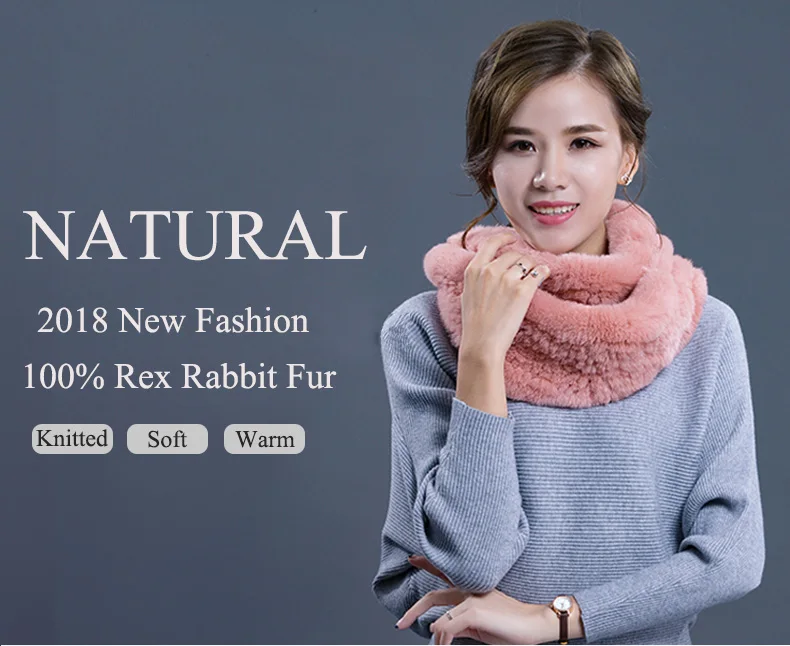 New Women's Natural Fur Shawls Wraps Genuine Rabbit Fur Neck Scarf High Quality Real Fur Scarves For Women (2)