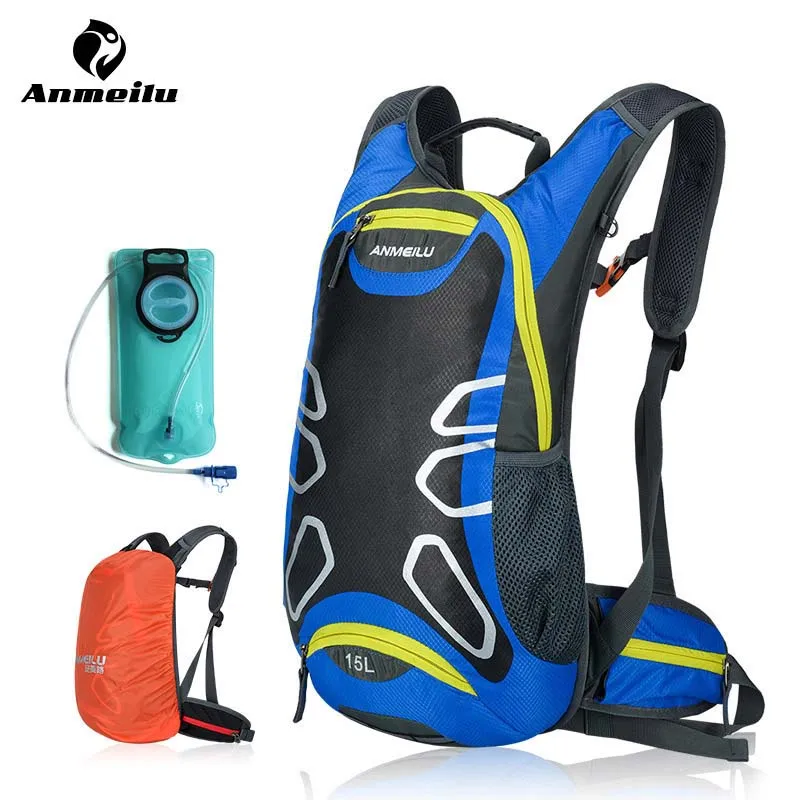ANMEILU, уличные спортивные сумки, походные сумки, сумки для альпинизма, велосипедная сумка, рюкзак для путешествий, дождевик, бесплатный подарок, дополнительно, 2л, сумка для воды - Цвет: Navy with water bag