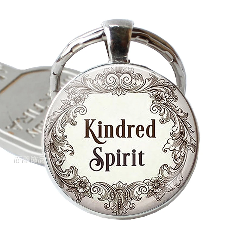 

Kindred Spirit Anne of Green Gables Quote Keychain Friendship Jewelry Best Friend Pendant Literary Quote Keyring Key Chain Gift