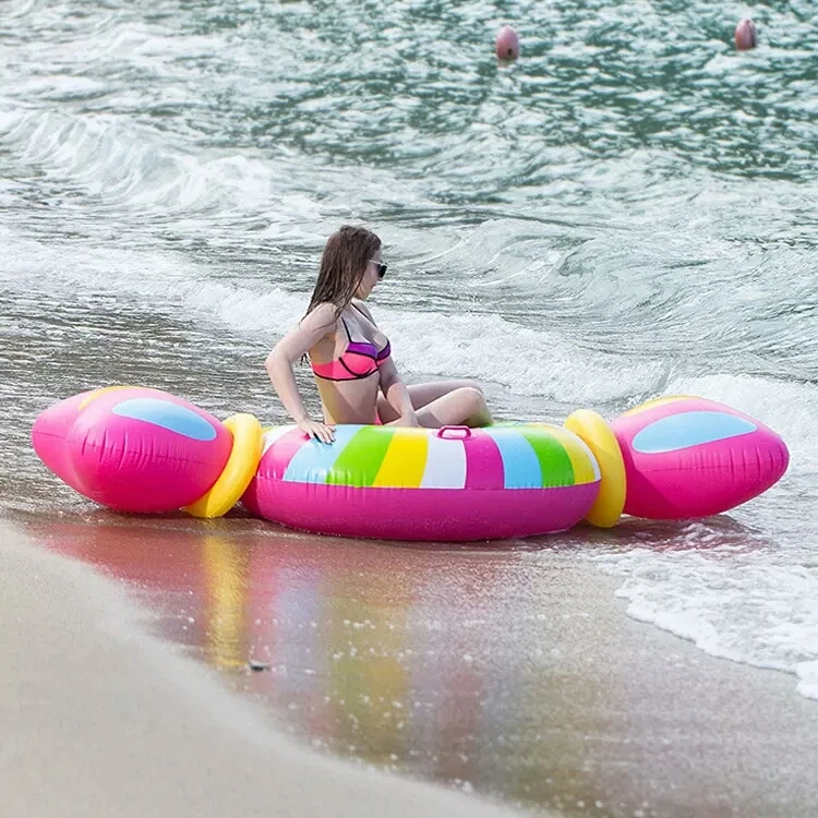 210 см Гигантские Надувные Леденец бассейна лежат на конфеты плавание кольцо для взрослых детей воды вечерние Забавные игрушки матрац шкафа
