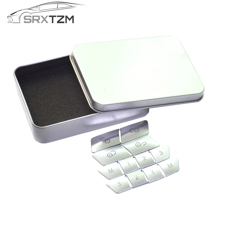 

SRXTZM For Mercedes-Benz A B E-class GLA CLA GLK GLE CLS ML GL 12pcs Car Seat Memory & Door Lock Button Cover Trim Cover Sticker