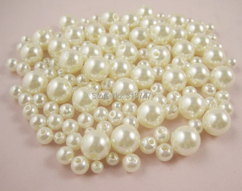 

Lucia crafts 4/6/8/10mm Ivory ABS Round Imitation Pearl Beads Garment Beads for DIY Handmade Accessories E1208