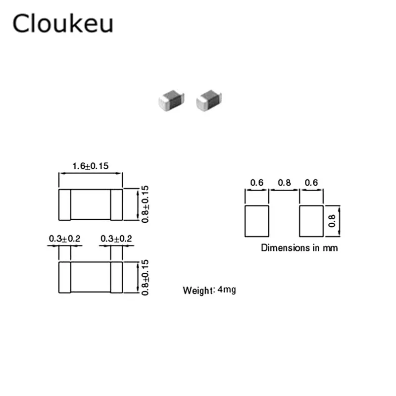 100Pcs многослойный чип индуктор 0603 10UH 10000NH 100K 1608|0603 inductor|10uh inductorinductor 10uh |