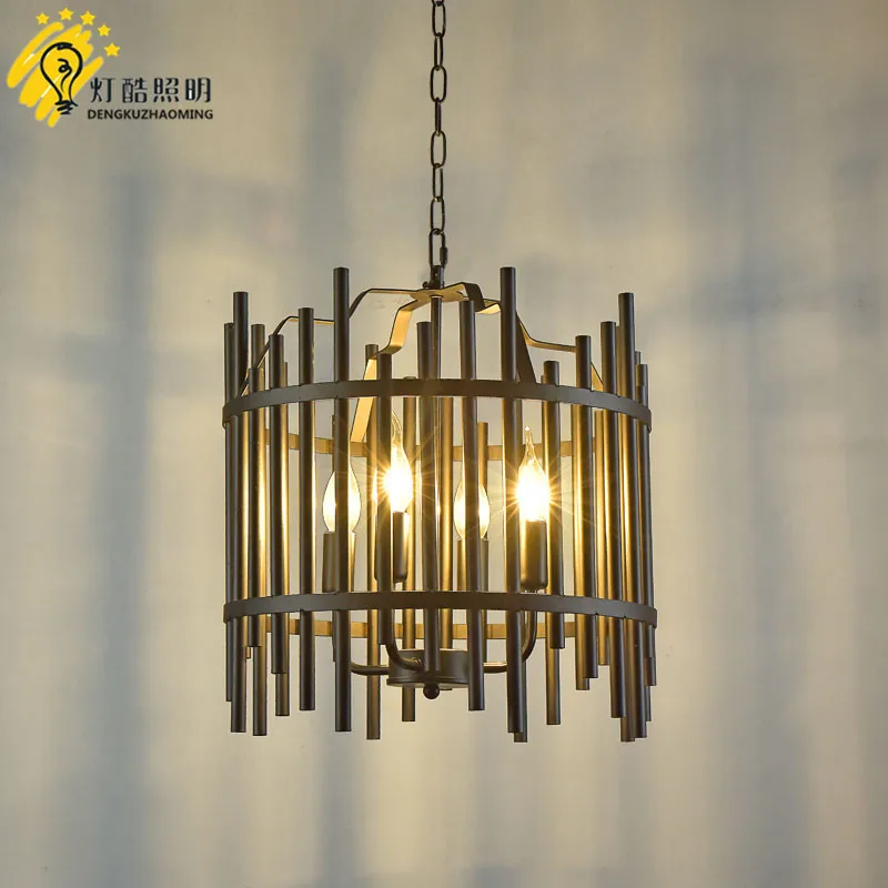 

ancient ways, wrought iron chandelier personality American sitting room bedroom restaurant bar counter 4 head droplight