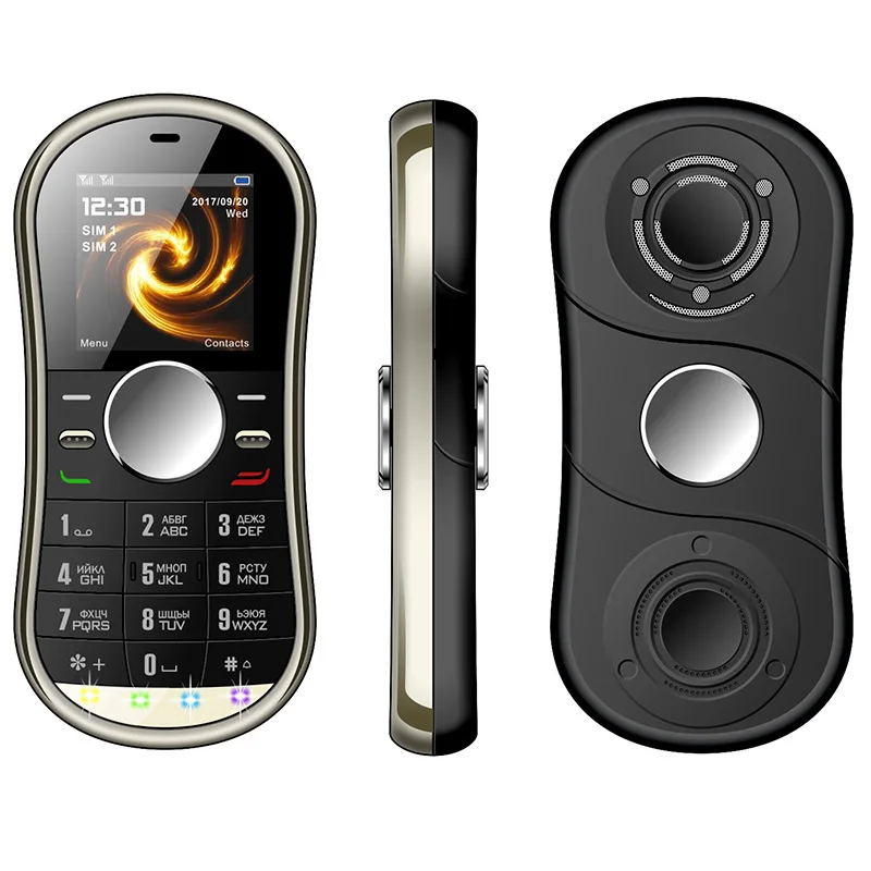 Новый S08 fidget spinner Мобильный телефон 1 3 дюймов две sim-карты GPRS Bluetooth FM радио Ручной