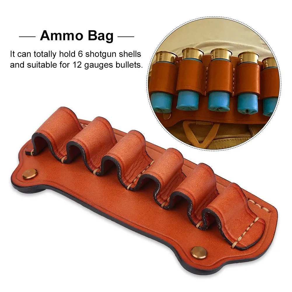 Leather Shotgun Shell Holder Cartridge Ammo Holder for Rifles 12ga