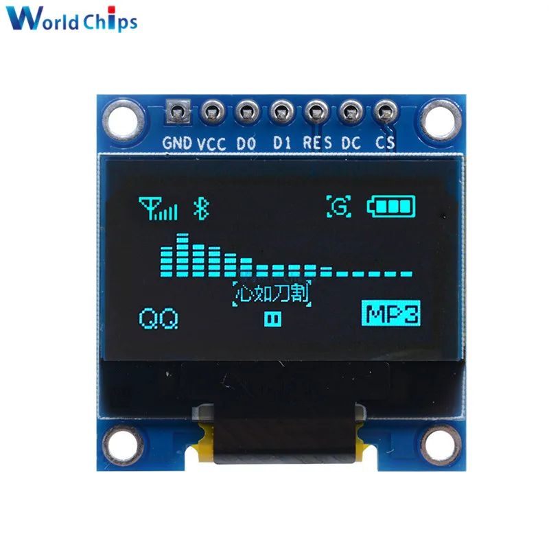 0,9" 0,96 дюймов 128X64 IEC SSD1306 12864 плата с ЖК-экраном IIC последовательный желтый синий/белый oled-дисплей модуль для Arduino - Цвет: 7PIN Blue