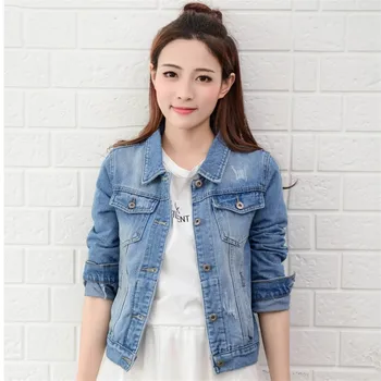 

Women Denim Locomotive Short Jackets 2018 Autumn New Korean Jacket Female Slim Denim Coats Fashion Motorcycle Outerwear NO545