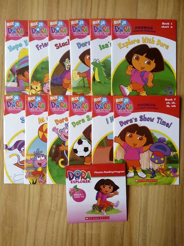 12 книг/набор dora the Explorer Phonics английские книги с картинками I can read детская книга с рассказом раннее образование карманная книга для чтения