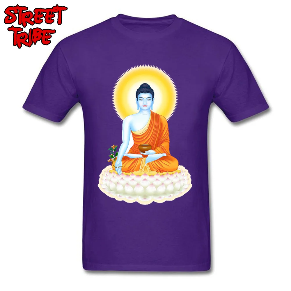 Rife Men's T Shirts gautama buddha buddhism buddhahood buddhist Casual T Shirt All Cotton Short Sleeve Hip hop T Shirt Crewneck gautama buddha buddhism buddhahood buddhist purple