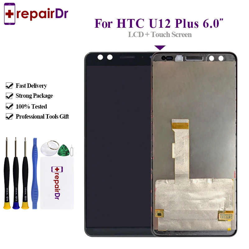 6 0 &quotдля HTC U12 +/U12 Plus ЖК экран + сенсорная панель дигитайзер для 2880*1440 сборка|Экраны