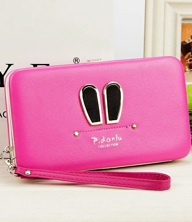 New style women's Rabbit ears zipper pencil case wallet Ms. Lunch box
