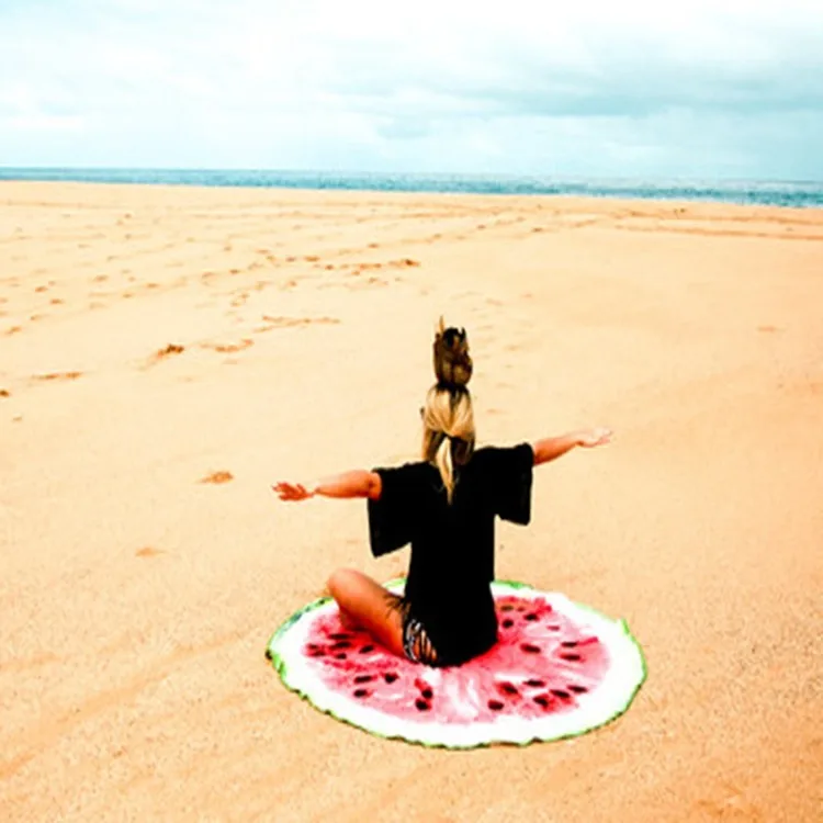 150*150 см) круглое, печатное круговое пляжное одеяло одеяла для йоги коврик для йоги Песочная ткань шаль полотенце бикини летнее одеяло