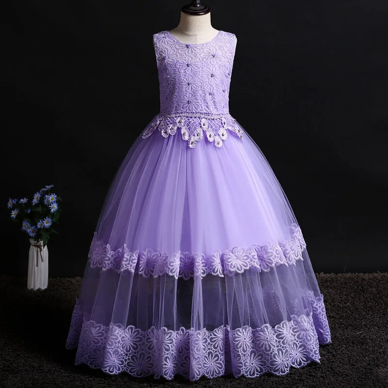 Детские платья для девочек, свадебное платье, элегантное платье принцессы, детское вечернее платье, костюм для девочек 6, 7, 8, 9, 10, 11, 12 лет
