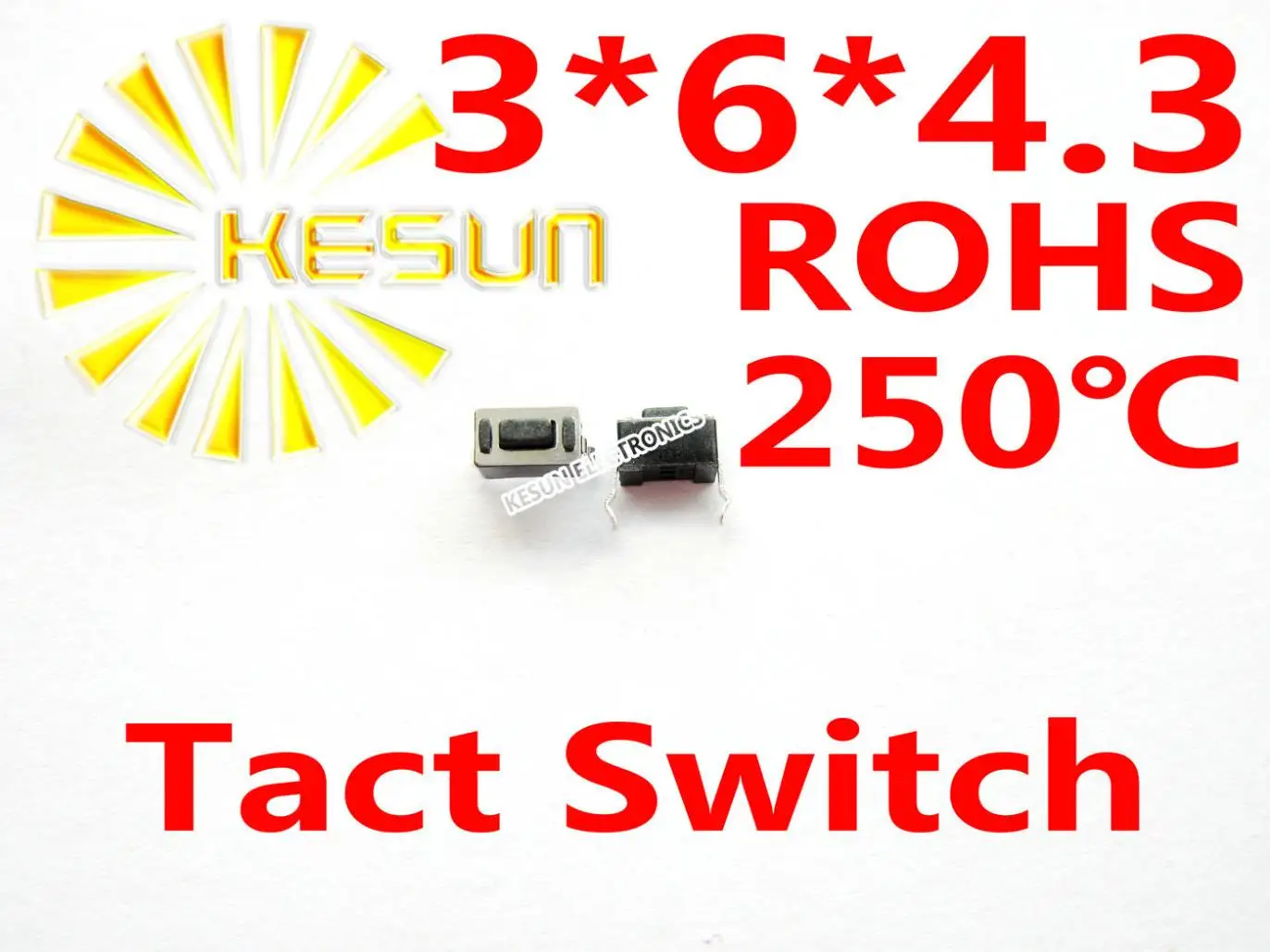

FREE SHIPPING 100PCS DIP 3X6X4.3MM Tactile Tact Push Button Micro Switch Momentary ROHS