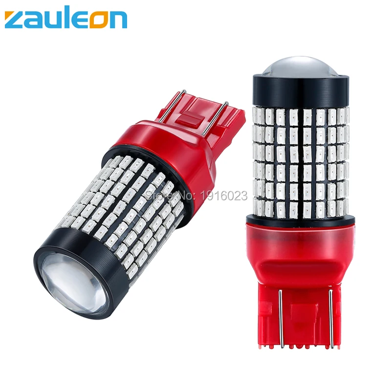 

Zauleon 2pcs T20 7443 7440 LED Red Tail light brake lamp 132SMD 3014 LED W21/5W W21W Red car Stop Parking Auto Replace Light