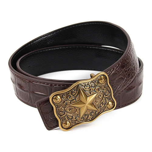 Aburo новые джинсы riem ковбой Классический Крокодил stijlvolle riemen mannen glad gesp taille riem джинсы - Цвет: 11