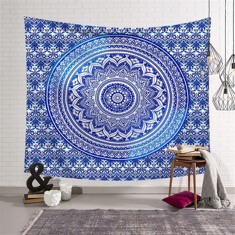 150*200cm Indian Mandala Tapestry Yoga Mat Bedspread Hippie Home Decor Wall Hanging Bohemia Beach Towel large Tapestry - Цвет: J