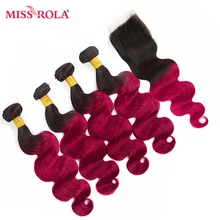 Miss Rola font b Hair b font Pre colored Ombre Indian Body Wave font b Hair