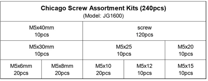 Шт. 240 шт. никелированные Chicago Винты Ассортимент комплекты, кнопки заклепки книги приклад винт комплекты, фотоальбом переплет винт Assort комплекты
