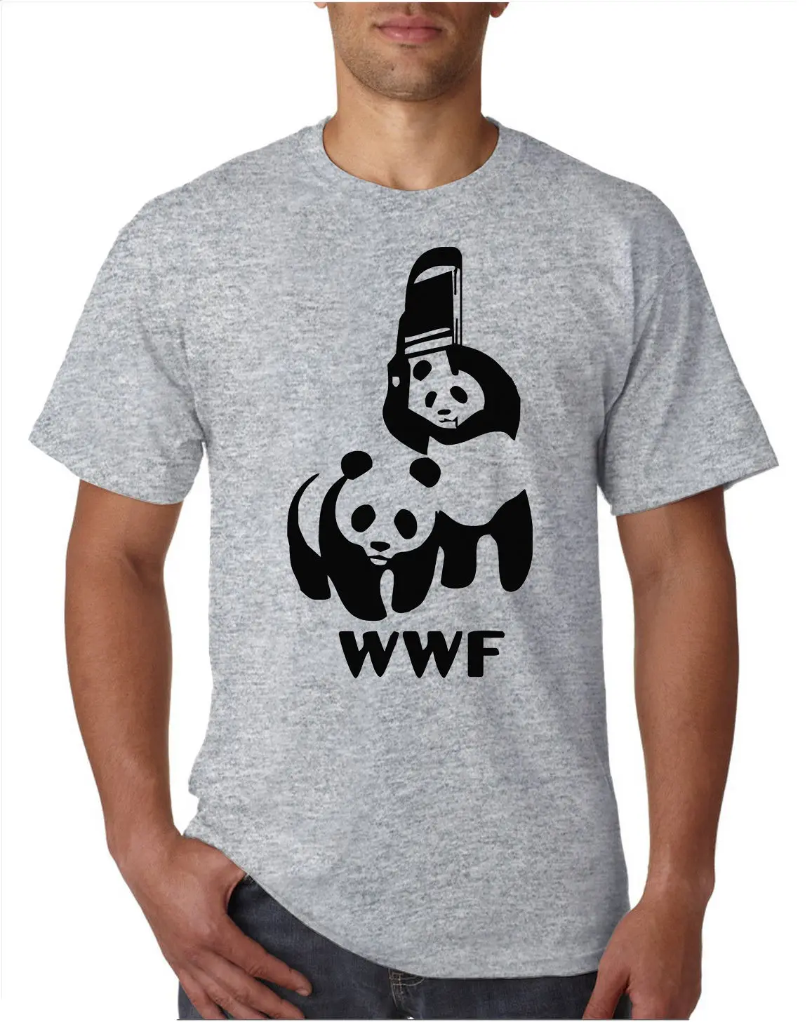 WWF مضحك الباندا الدب مضحك بانكسي السومو المصارعة T قميص بارد عارضة فخر t قميص الرجال للجنسين الأزياء التي شيرت شحن مجانا