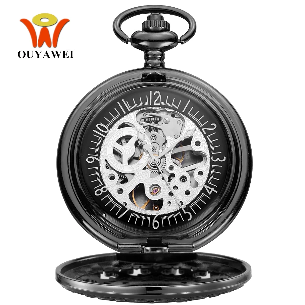 

Original Fashion Brand OYW Mechanical Pocket Watch Men Male Full Steel Case Pocket Fob Watches Analog Steampunk Men Hombre Clock