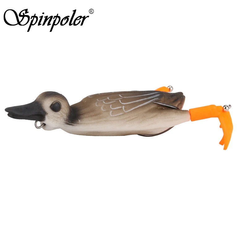 

Lifelike 10cm/18.5g 3D Ducks Soft Plastic Fishing Lure Floating Swimbait For Outdoor Fishing With Bionic Duck Ankle Paddling