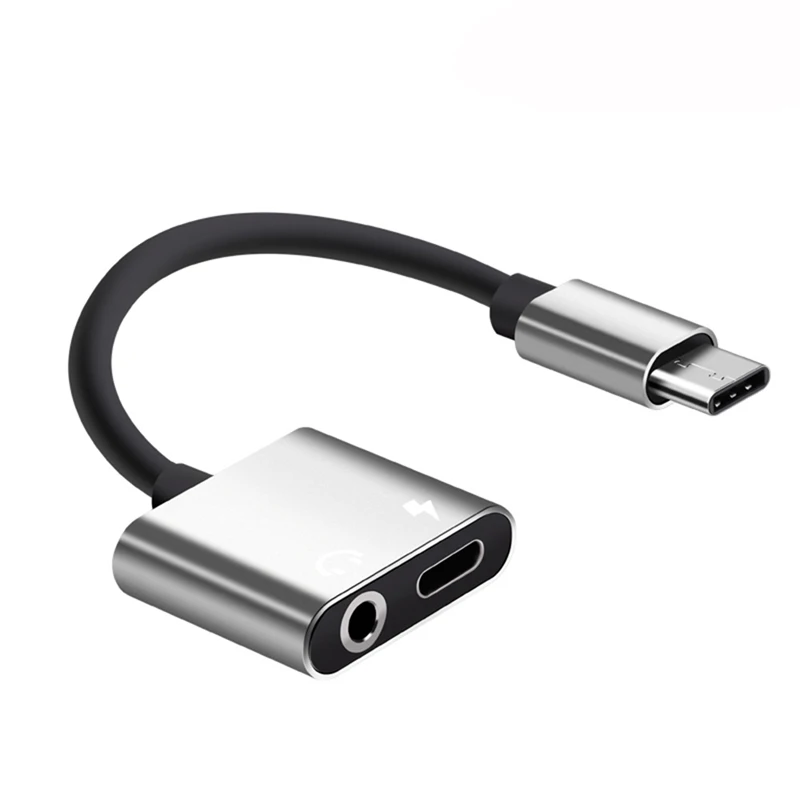 

Usb Type C Adapter Charger Audio Cable 2 In 1 Type-C To 3.5mm Jack Headphone Aux Converter For Samsung For Xiaomi For Huawei