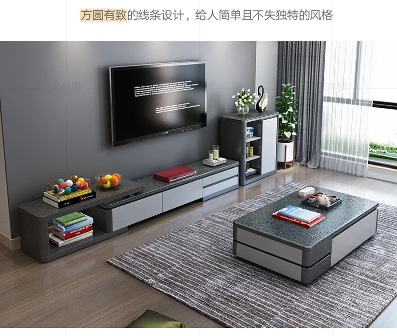 حامل تلفاز الحديثة المعيشة غرفة التلفزيون حامل شاشة mueble stalinite مجلس الوزراء ميسا + منضدة تليفزيون حامل + القهوة سنترو الجدول الأثاث المنزلي