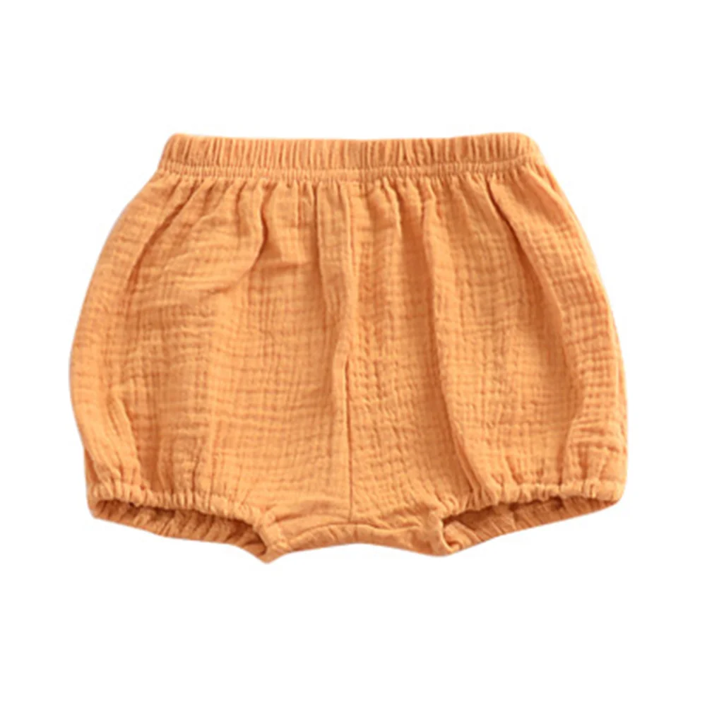 Летние детские пляжные короткие штаны для малышей хлопковые льняные штаны повседневные шаровары AN88 - Цвет: Yellow 70cm
