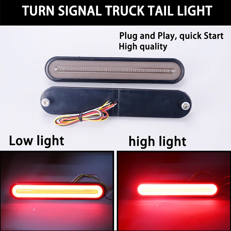 

CARLitek 2x Led Tail Light for Truck Trailer Caravana Camion Flowing Turn Signal Lights Brake Stop Parking Led Red Yellow
