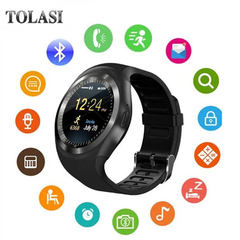 

TOLASI Smart Watch Y1 SIM/TF card bluetooth Smartwatch For apple Watch 3 xiaomi huawei Samsung gear s3 relogios pk DZ09 GT08
