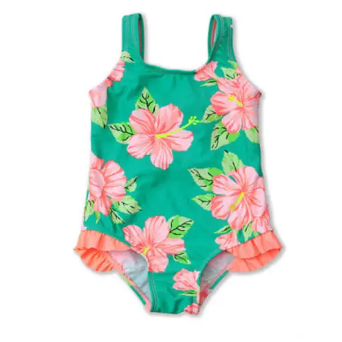 

Summer Newborn Baby Kids Girl Flower Back Bowknot Bikini Suit Swimsuit Swimwear One Pieces Green Bodysuits Outfits Clothes