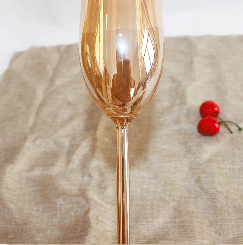 Бессвинцовая Хрустальная стеклянная чашка с гальваническим покрытием красные бокалы для вина шампанского Кубок барная посуда вечерние принадлежности для коктейля