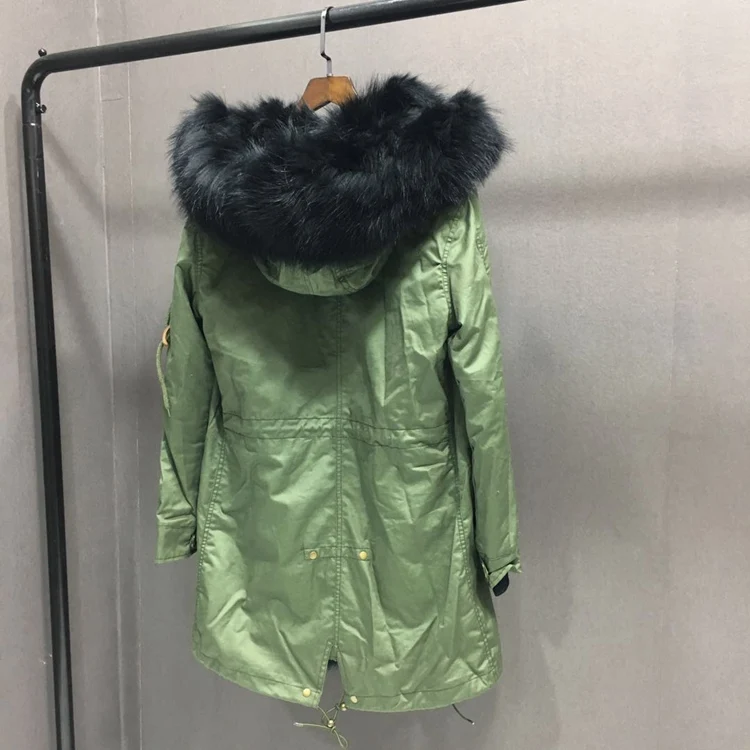 

2019 stock natural rabbit fur coat fox fur collar raccoon fur vest fox fur vest leather jacket for lady winter warm parkas coat