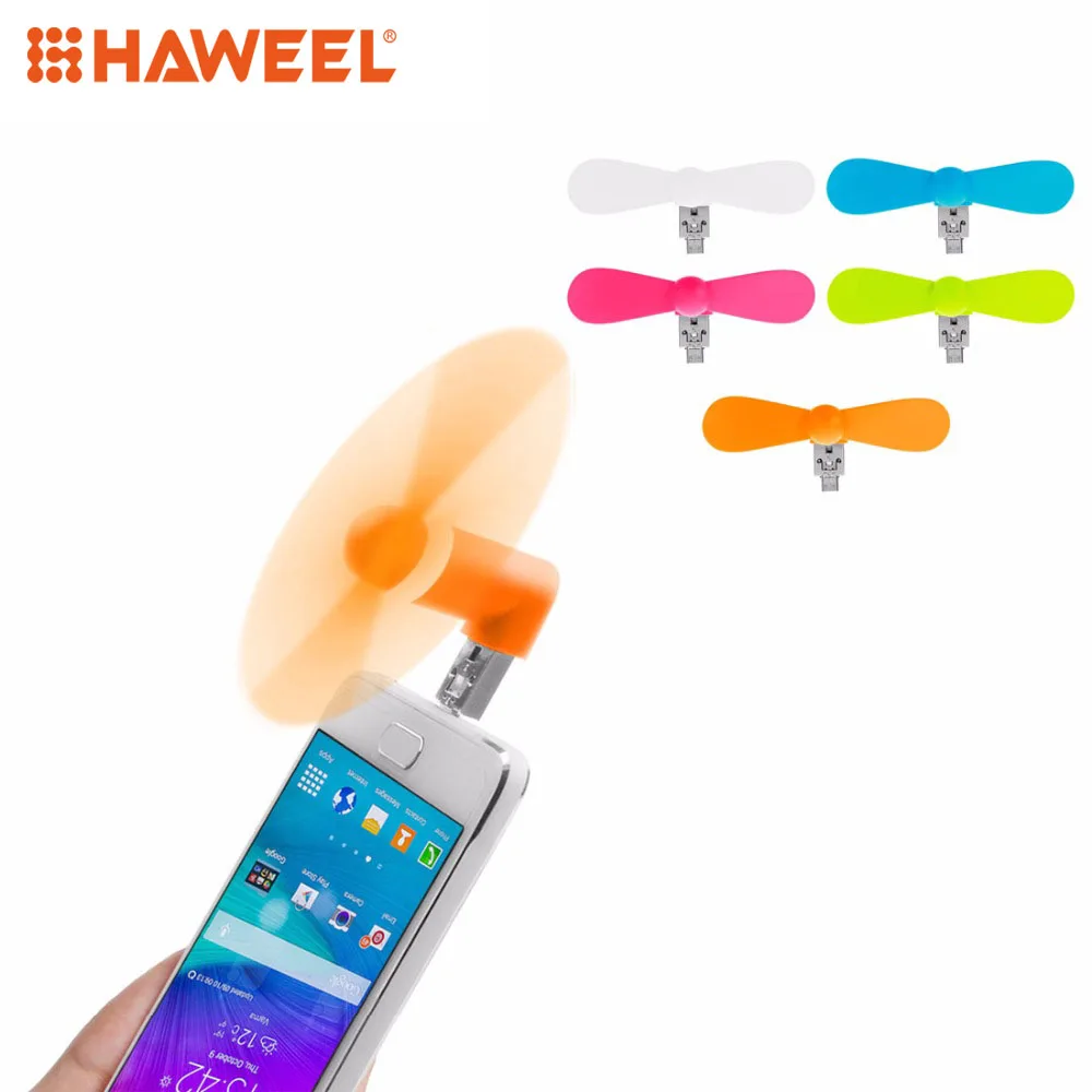 

HAWEEL Two Ports Portable USB / Micro USB Mini Fan for Samsung Phone and other Android Phone with OTG Function