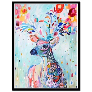 

14/16/18/27/28 Needlework,DMC color Cross stitch,Full Embroidery Colorful Deer Print Pattern Cross-Stitch painting wedding