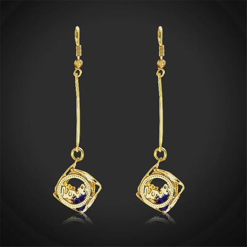 Classic Geometric Drop Hanging Earrings For Women Jewelry Female Gift Gold Color Earing Fashion
