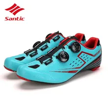 Santic Road Cycling Shoes Men 2018 Carbon Fiber Road Bike Shoes Self-Locking Bicycle Shoe Athletic Sneakers Sapatilha Ciclismo