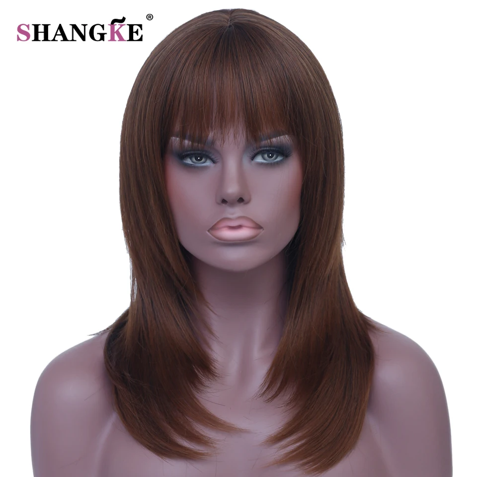 Shangke 16 Pryamoj Temno Rusyj Sinteticheskie Pariki Dlya Chernokozhih Zhenshin Vysokaya Temperatura Sinteticheskie Zhenskie Pariki Dlinnye Pricheski Pariki S Aliekspress Otzyvy Pokupatelej
