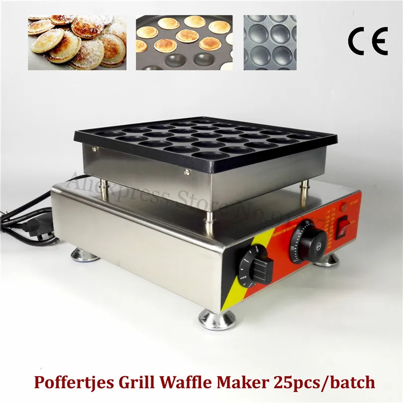 Electric Pancake Puffs Grill Commercial Poffertjes Waffle Baker Machine