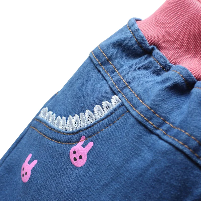 Cute Jeans For Girls Rabbit Print Jeans Pants Cotton Thin Denim Trousers Autumn Children Pants Casual Blue Jeans Girls Clothing (7)