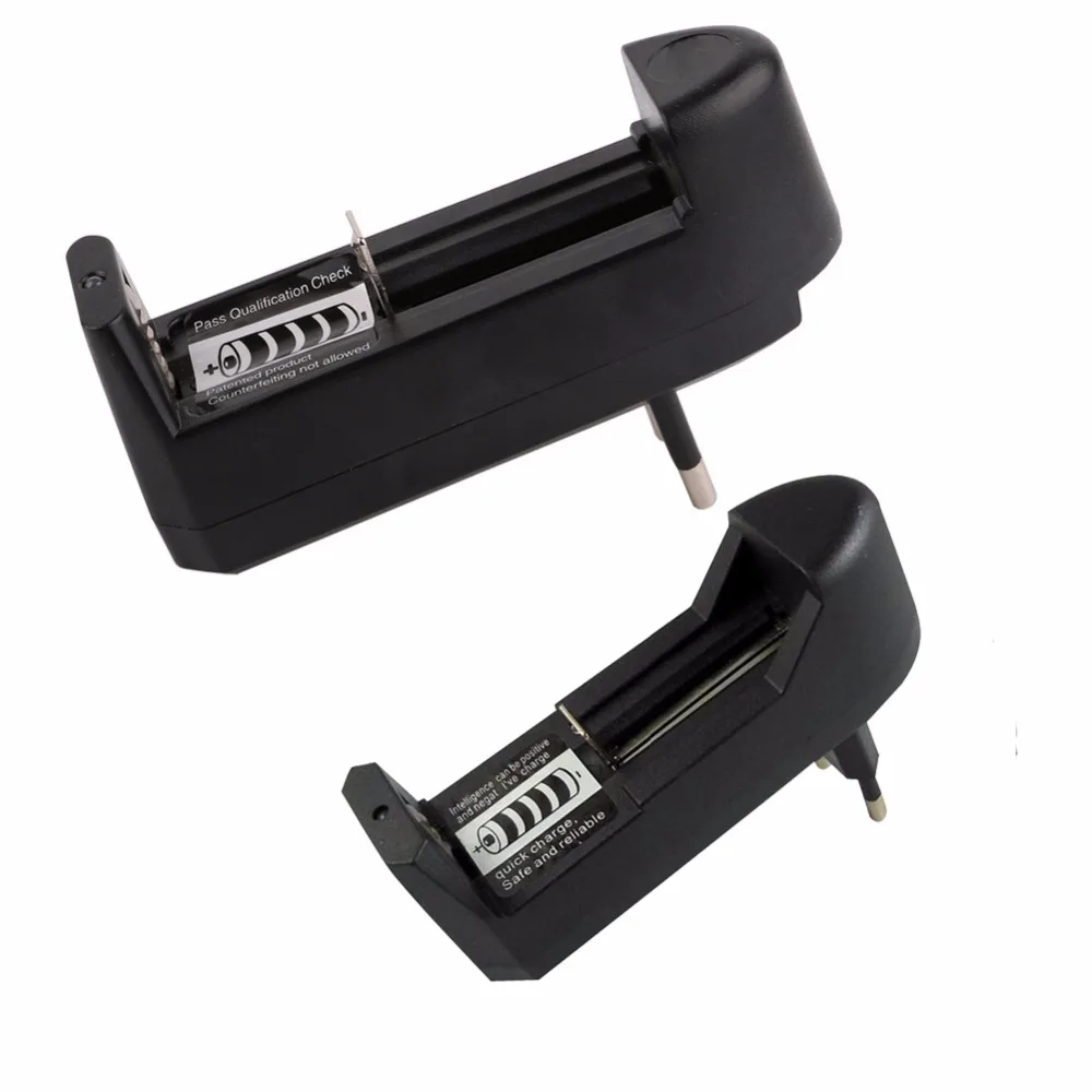 

2Pcs 18650 charger EU flashlight battery charger 18650 smart charger 3.7V 500mA universal for 18650 16340 14500 10440 26650
