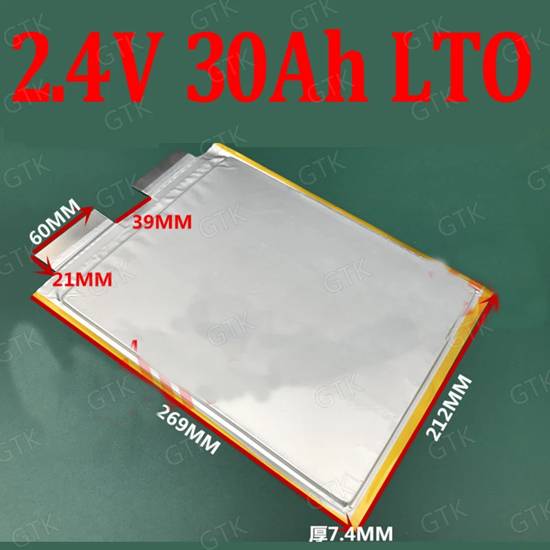 

5pcs Lithium titanate 2.4V 30Ah LTO batterybattery for diy 24V 300AH car start RV ev inverter Camping car Household appliances