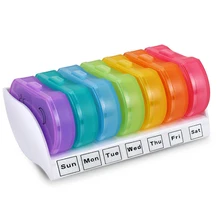 Портативная коробка для таблеток 7 дней мини-органайзер для таблеток Еженедельный AM/PM Радужная медицина многоцветный контейнер планировщик таблетница комплект