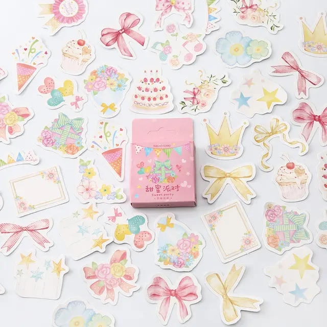 Mr.paper 24 Designs Colorful Ins Style Scrapbooking Bullet Journal Stickers Kawaii Girlish Deco Mini Box Stickers Child Gifts 16
