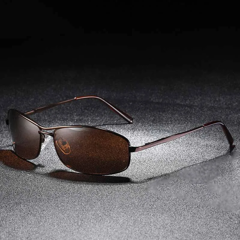 

2019 Alloy Frame Polarized Sunglasses Men Brand Designer Brown Small Lens Sunglass Men'S Driving Sun Glasses Oculos De Sol UV400