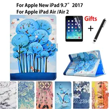 Модный чехол для Apple iPad 9," 5-го 6-го поколения A1822 A1893, умный чехол для iPad Air 1 Air 2, чехол-подставка+ пленка+ ручка