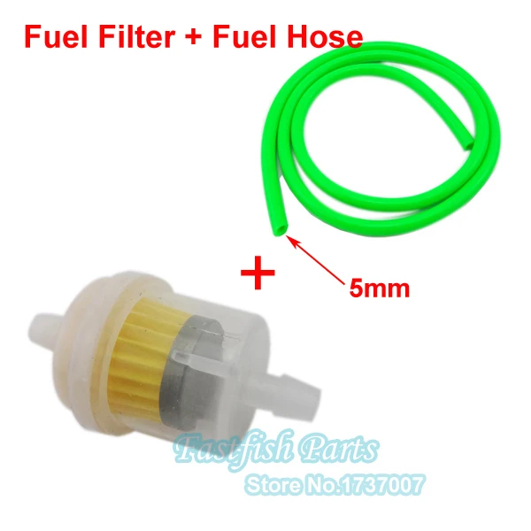 Petrol Gas Fuel Filter + 5mm Green Fuel Hose Line For Mini Moto Pocket