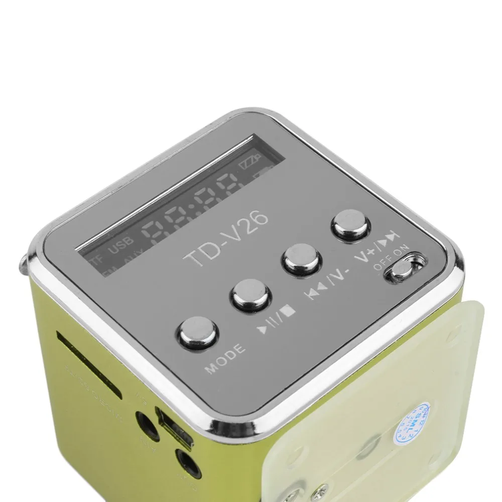 Портативный алюминиевый сплав TD-V26 мини-динамик портативный цифровой lcd звук Micro SD/TF fm-радио музыка стерео громкий динамик для ноутбука